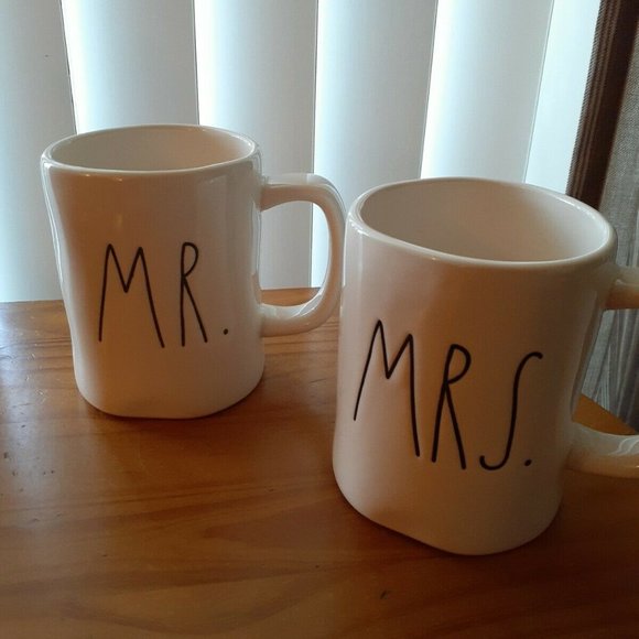 Rae Dunn Coffee Cup Mug Mr And Mrs Set Farmhouse - Picture 2 of 4